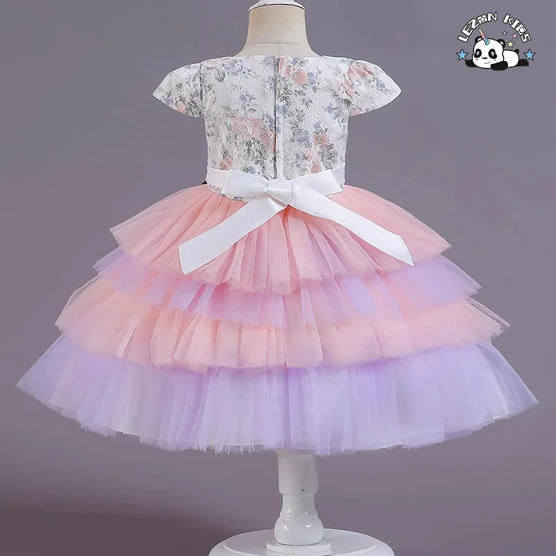LEZONKIDS - Customizable Wholesale Children's Dress Baby's Birthday Party Performance Dress Cake Dress Foreign Trade Spot